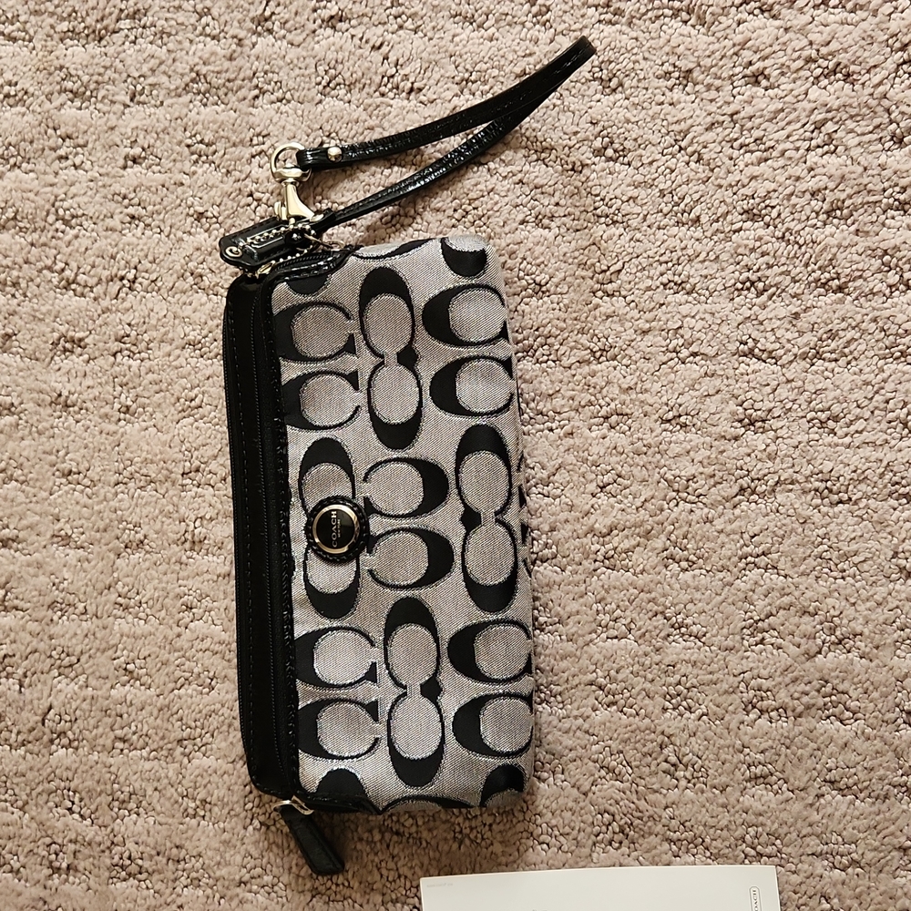 Coach Black and Gray Wristlet